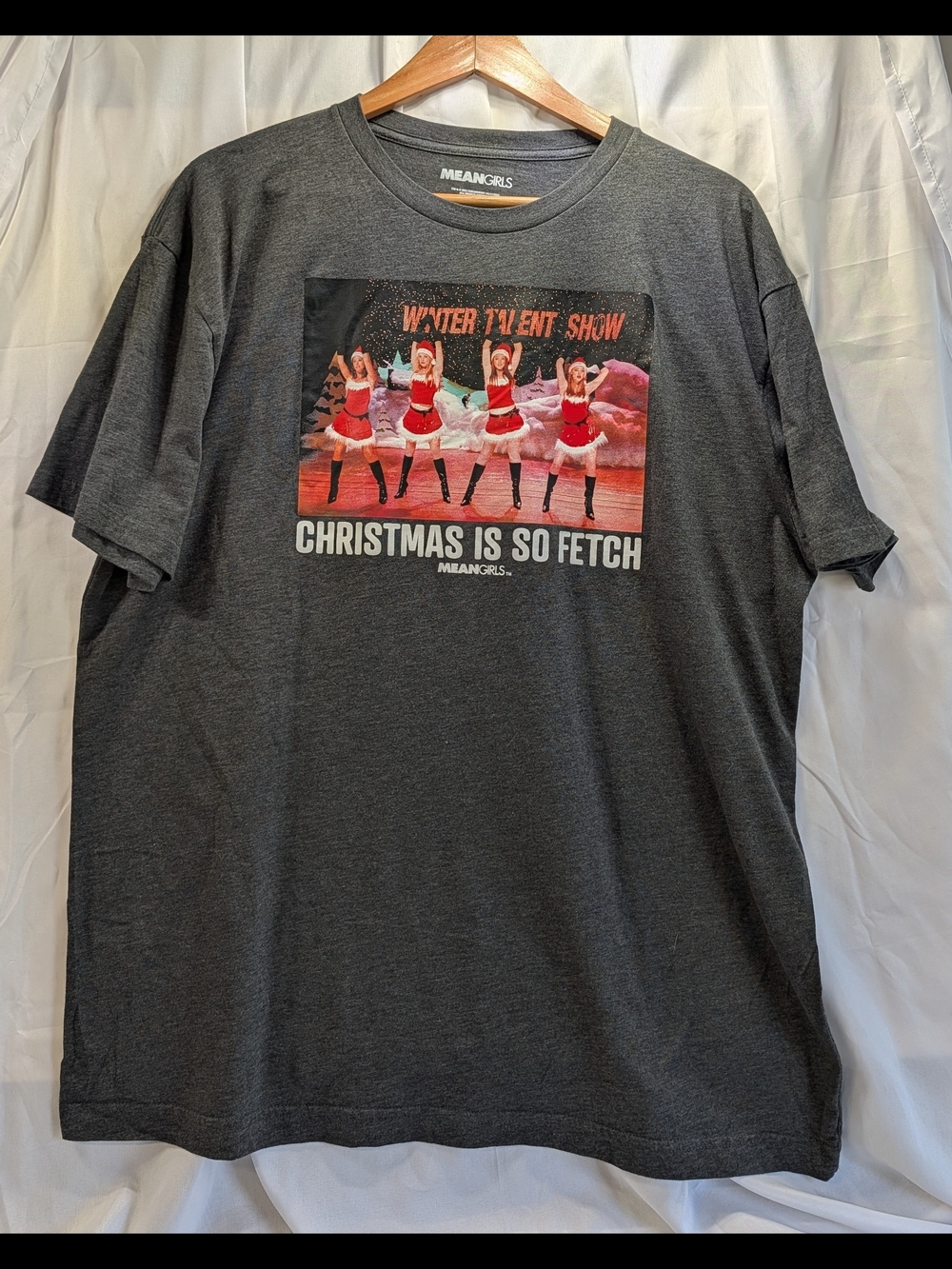 Mean Girls 'Christmas Is So Fetch' Graphic Tee Charcoal Size XXL